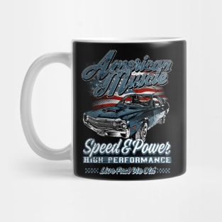 American Muscle Car Speed and Power Blue I Mug